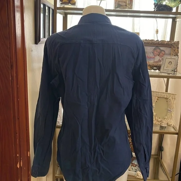 LULULEMON Blue Collared Long Sleeve Button Down Shirt with Breast Pocket - Picture 5 of 7